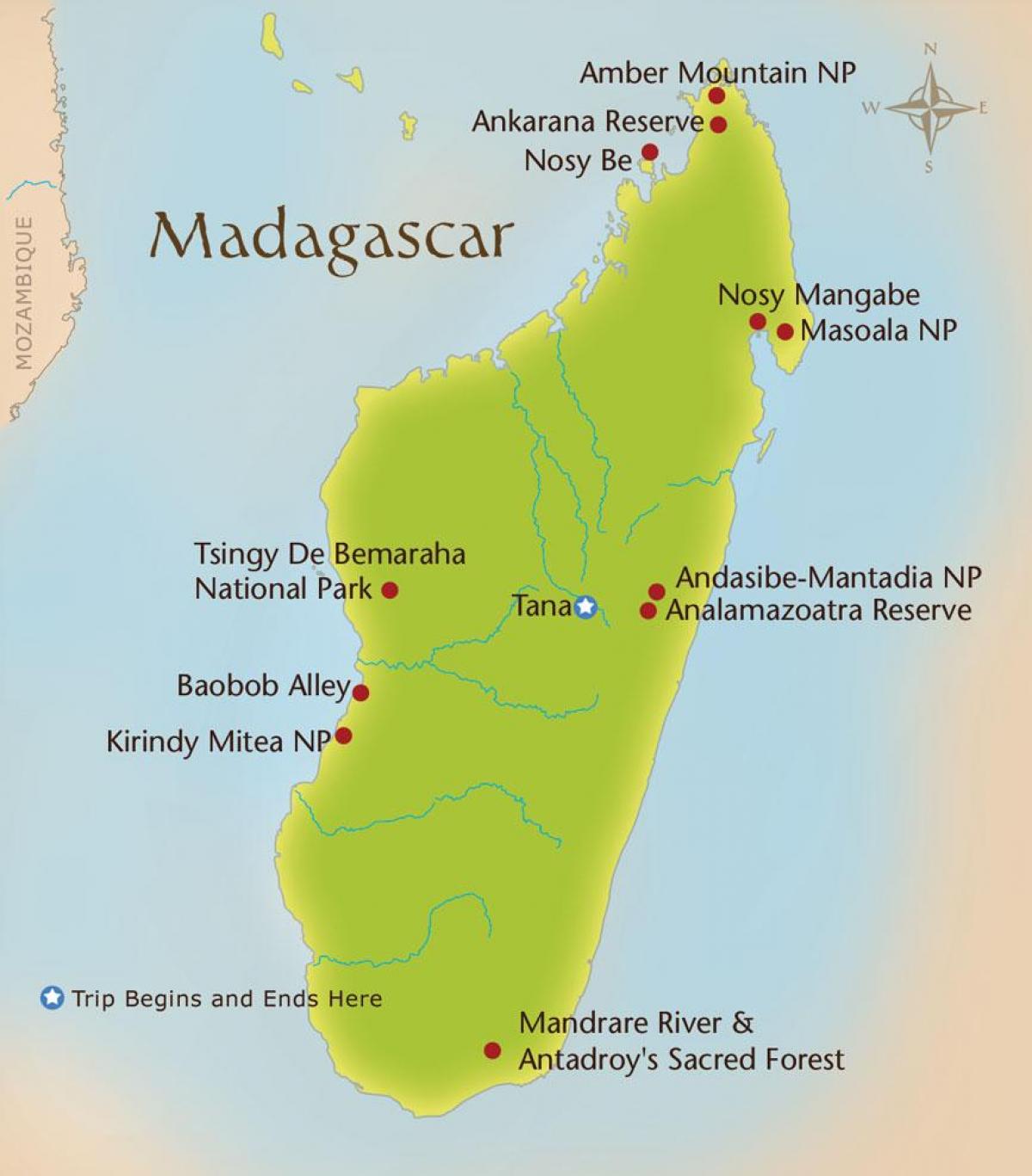 zemljevid gora Madagaskar