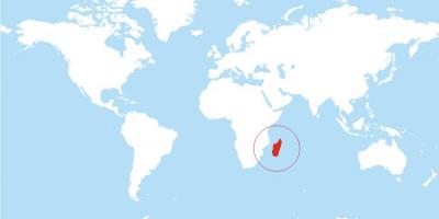 Zemljevid Madagaskar mesto na svetu