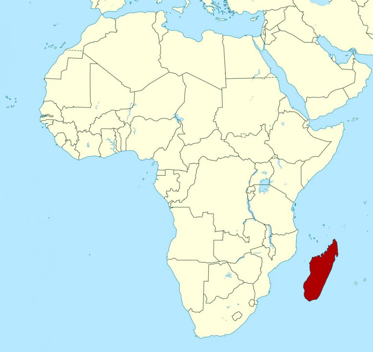 Madagaskar o afriki zemljevid