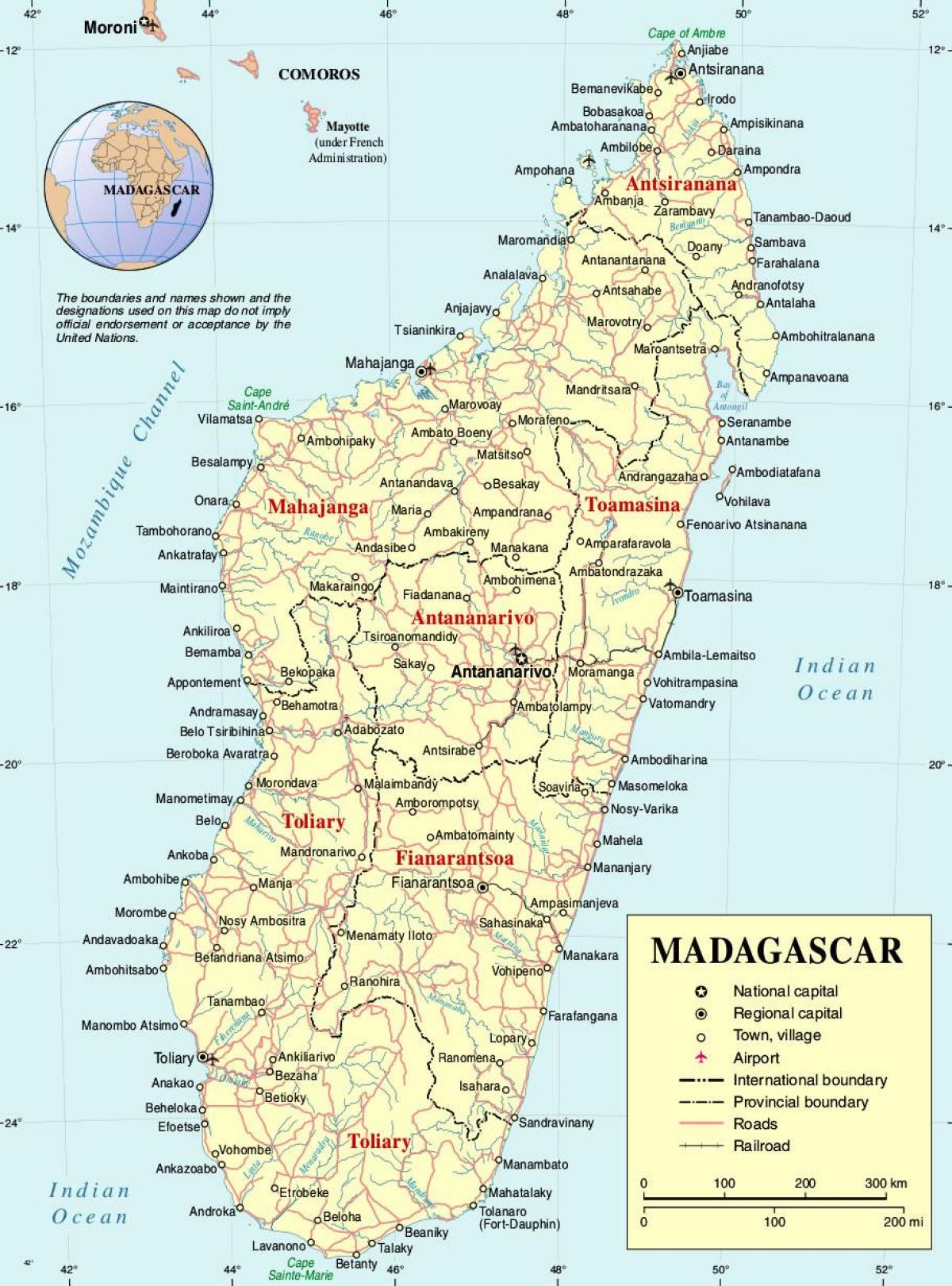 Madagaskar zemljevid mesta