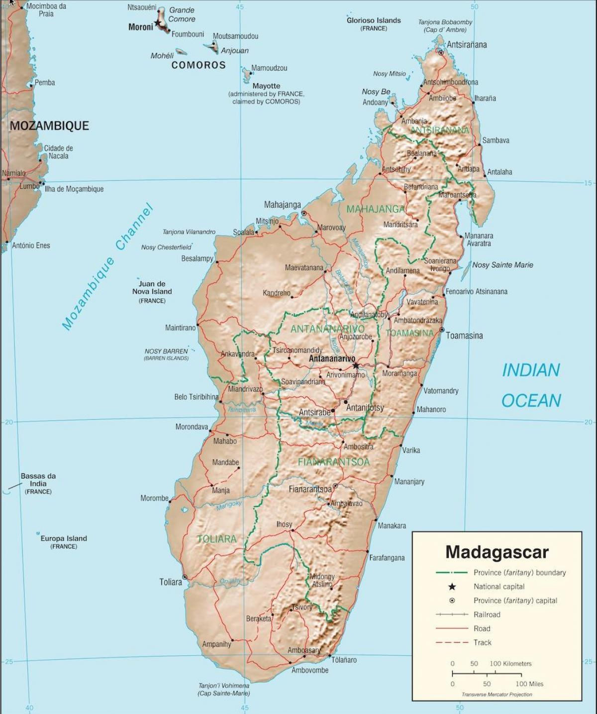 Madagaskar državi zemljevid