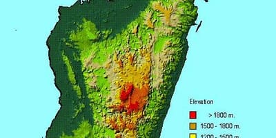 Zemljevid Madagaskar geografija