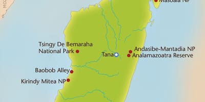 Zemljevid gora Madagaskar