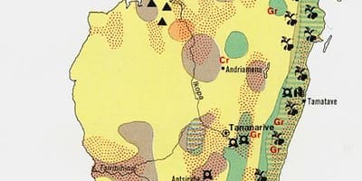 Zemljevid Madagaskar naravnih virov
