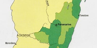 Madagaskar je gostota prebivalstva zemljevid