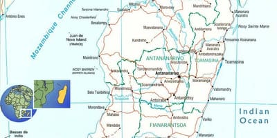 Zemljevid Madagaskar reke
