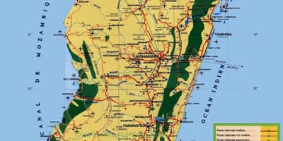 Madagaskar turističnih znamenitosti na zemljevidu