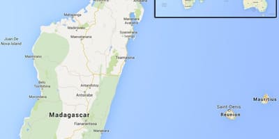 Zemljevid otokov v bližini Madagaskar