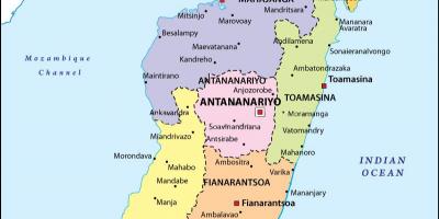 Zemljevid politični zemljevid Madagaskar